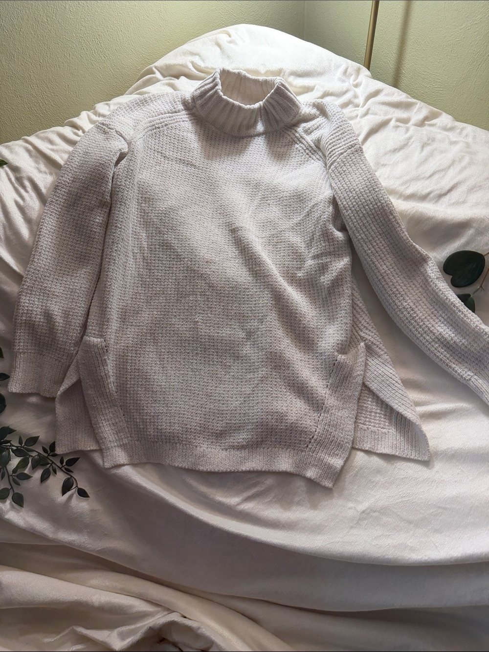 a new day Cream Ribbed Turtleneck Sweater